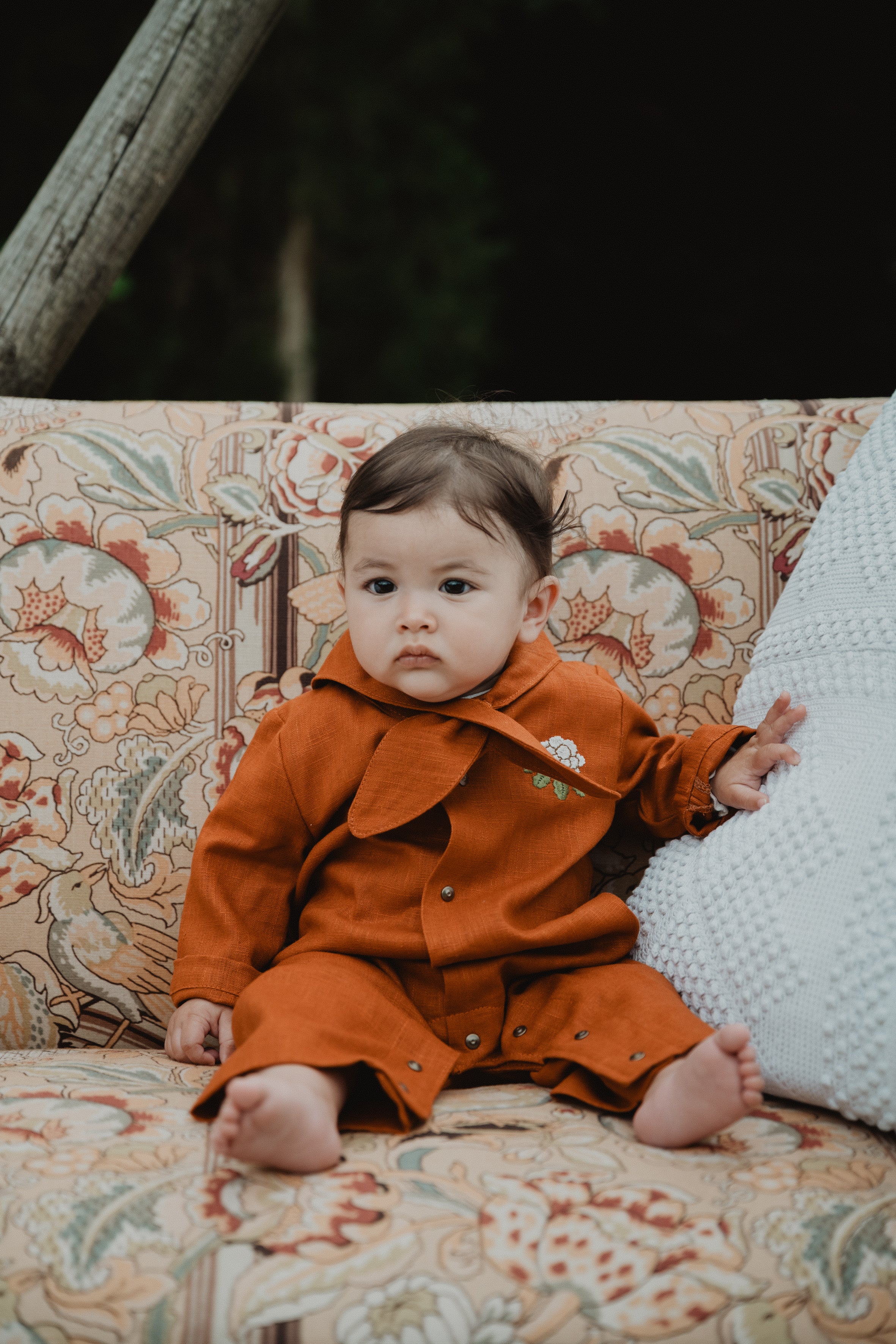 Tutina per neonato in lino lavato – Unisex