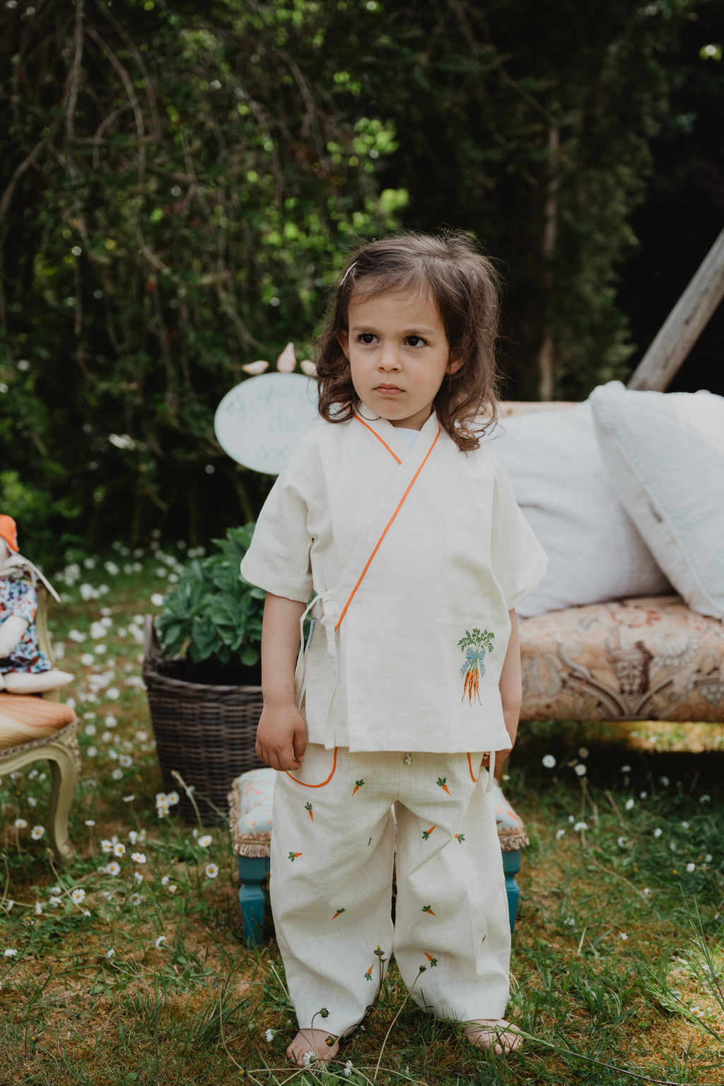 Camicia Kimono in Lino Lavato – Bambina
